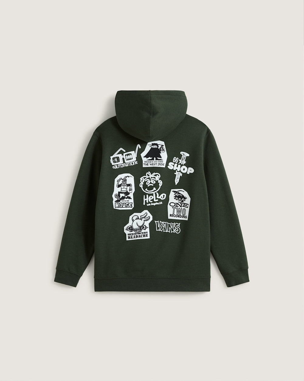Kids Vans Kids Classified Zip Hoodie in Dried Kelp Green