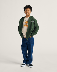Kids Vans Kids Classified Zip Hoodie in Dried Kelp Green