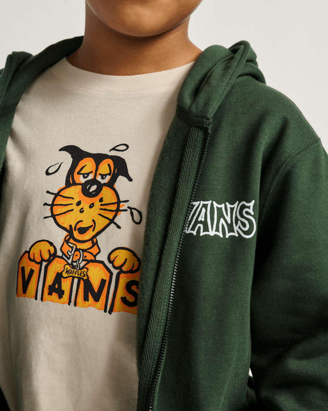 Kids Vans Kids Classified Zip Hoodie in Dried Kelp Green