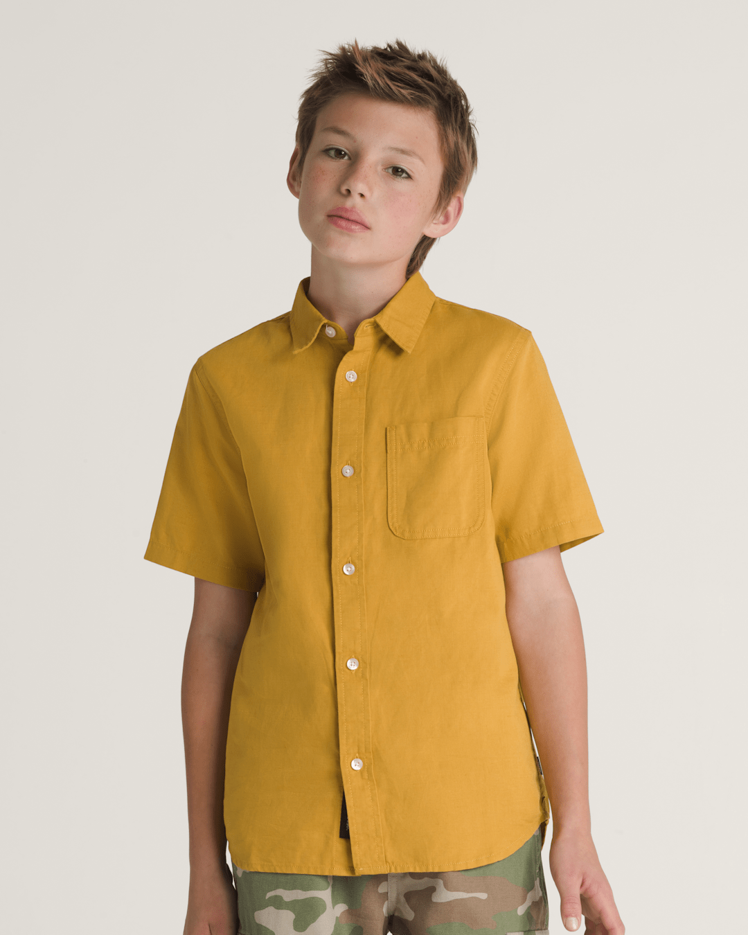 Kids Vans Kids Lawson Woven Shirt in Harvest Gold Yellow