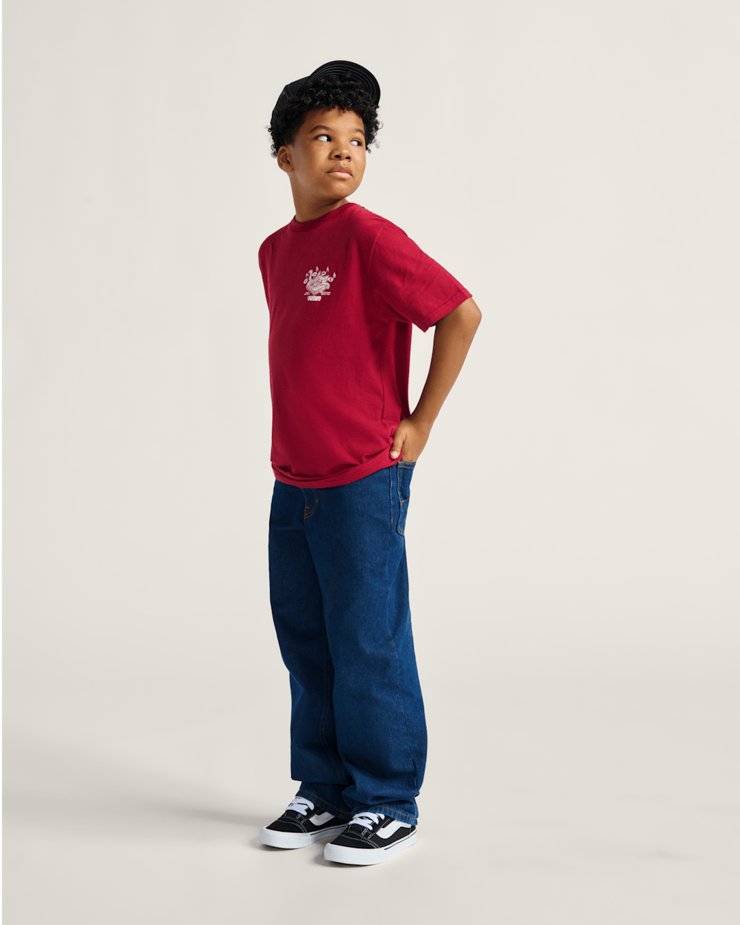 Kids Vans Kids Check-5 Loose Denim Pants in Midnight Blue