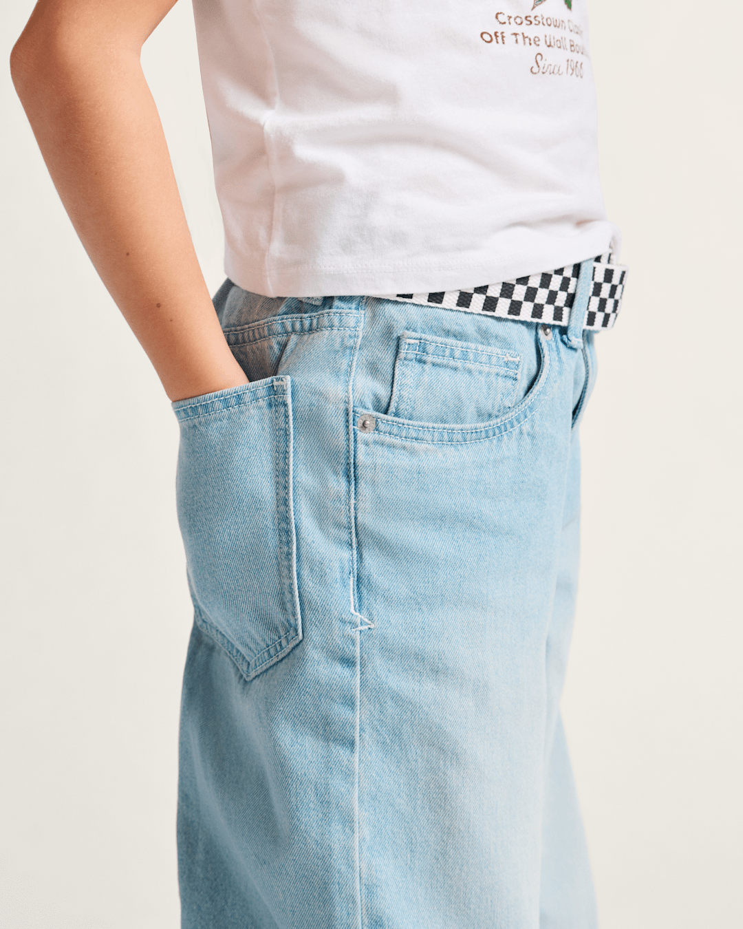Kids Vans Kids Sirelle Denim Puddle Pants in Light Stonewash Blue