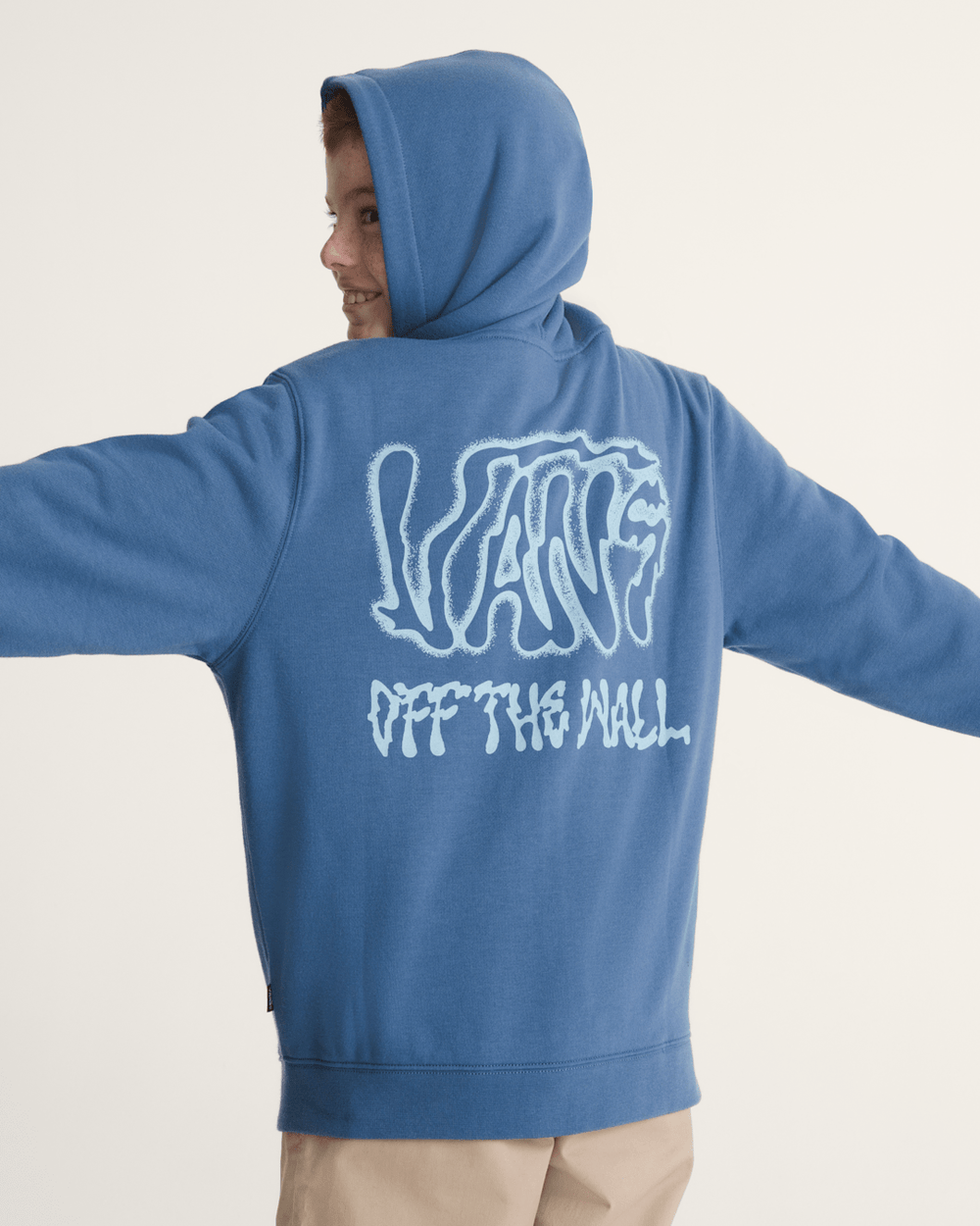 Kids Vans Kids Rippled Zip Hoodie in True Navy Blue