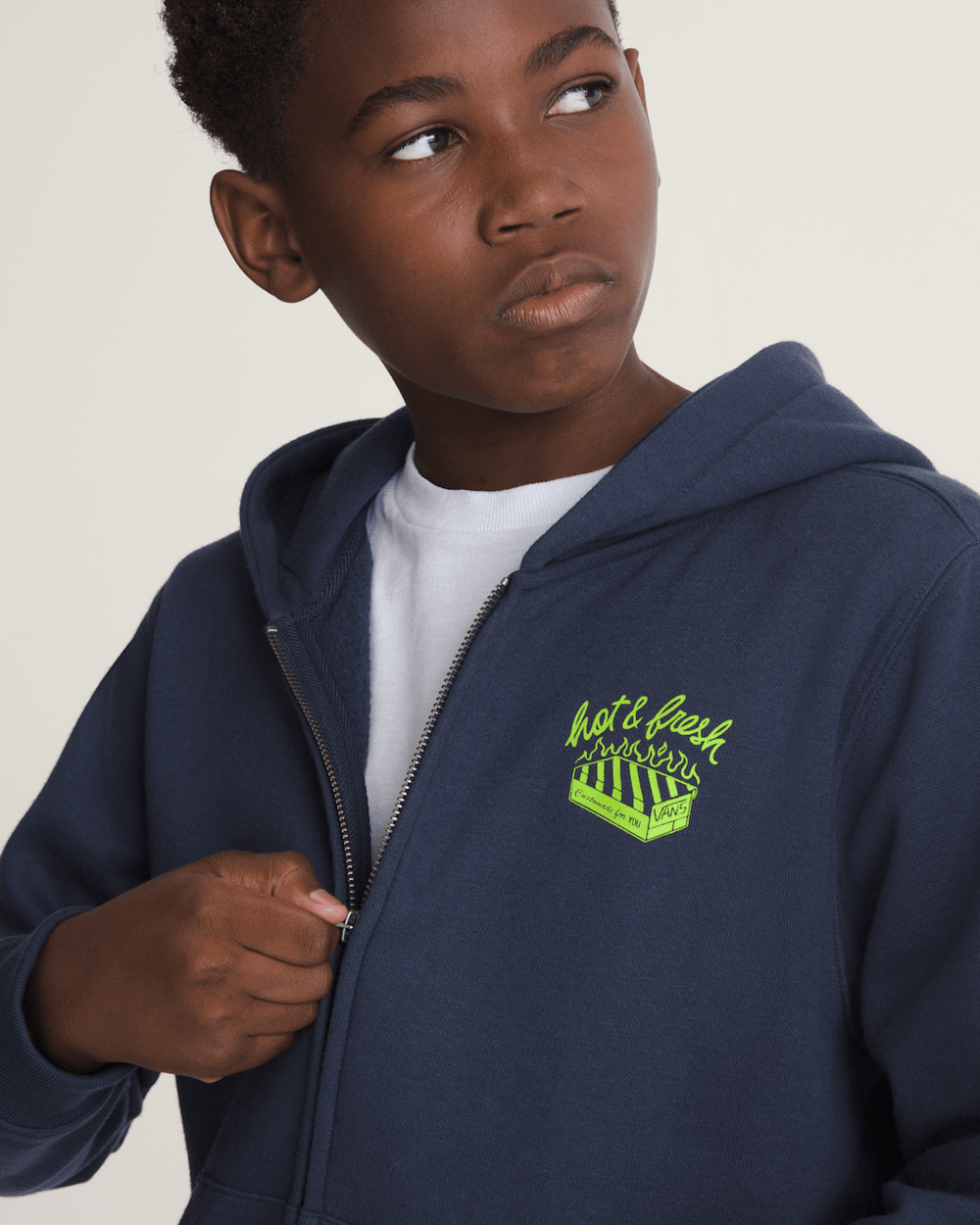 Kids Vans Kids Hot and Fresh Full Zip Sweatshirt in Parisian Night Blue