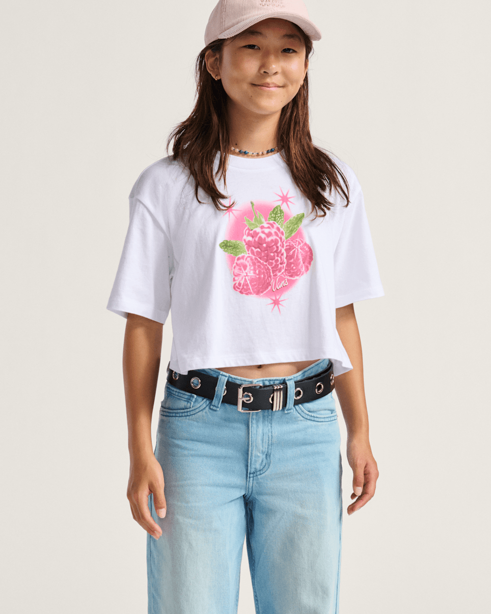 Kids Vans Kids Star Berries Crop T-Shirt in White