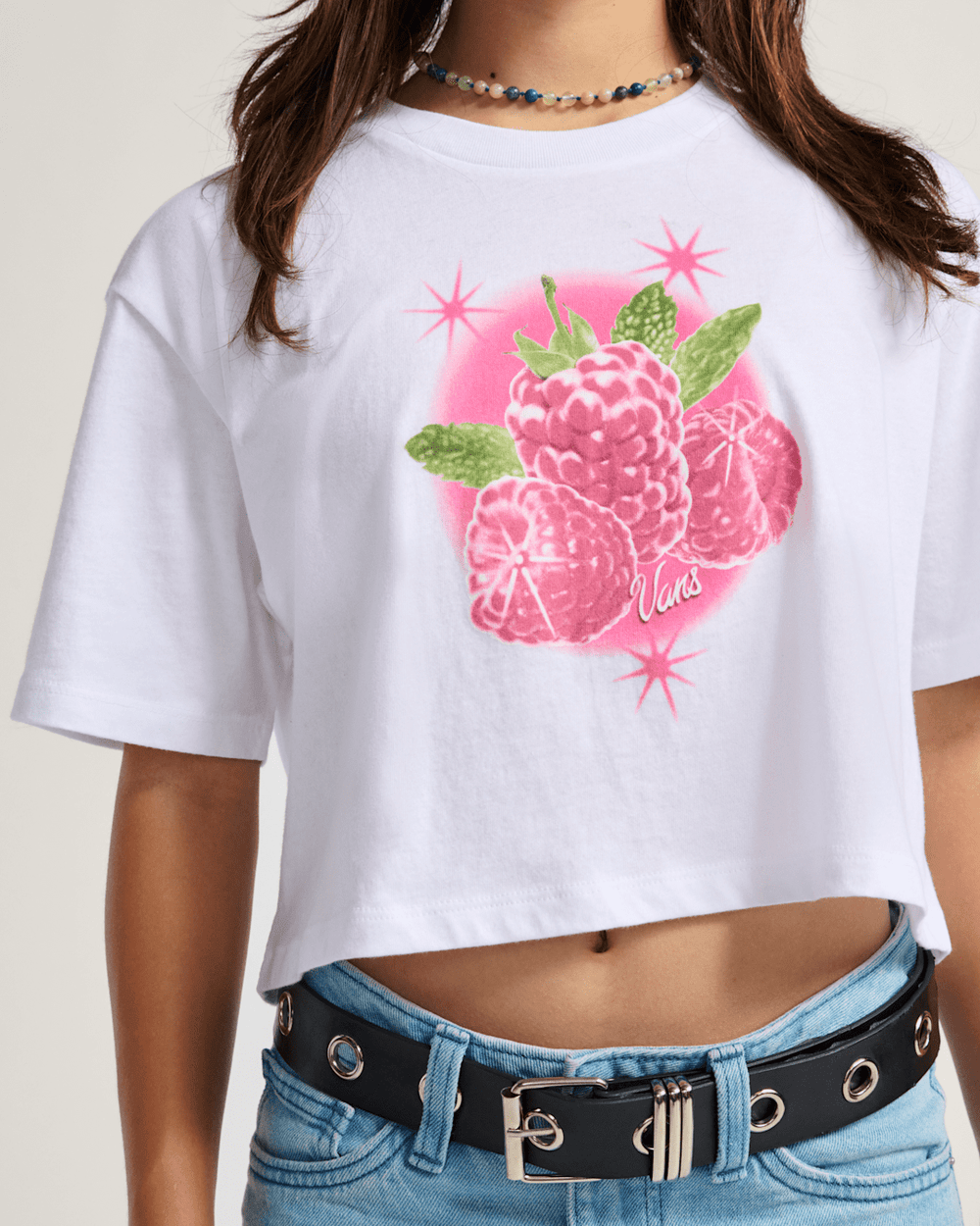Kids Vans Kids Star Berries Crop T-Shirt in White