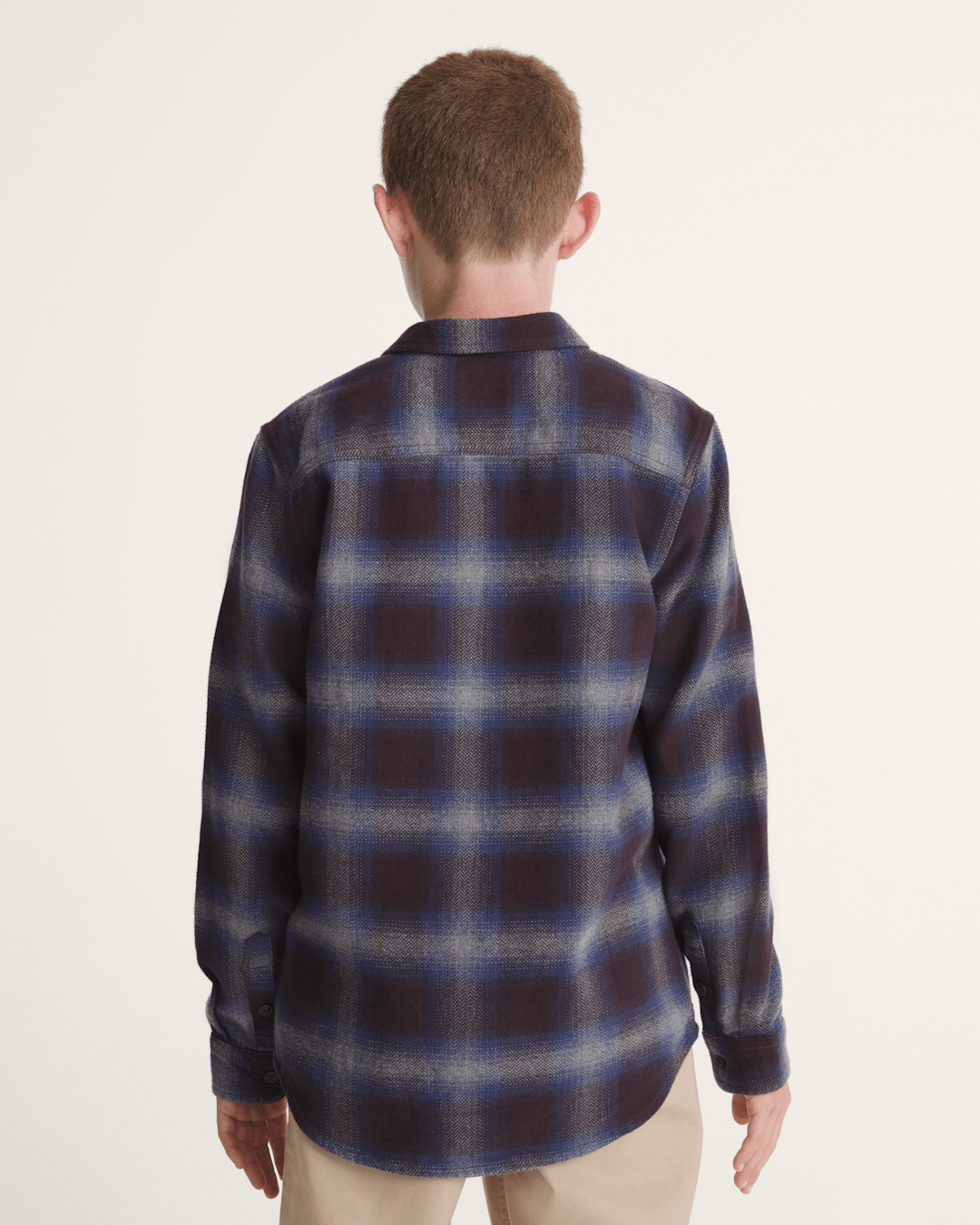 Kids Vans Kids Bixby Plaid Flannel Shirt in Dark Port Red / Pewter Heather Grey