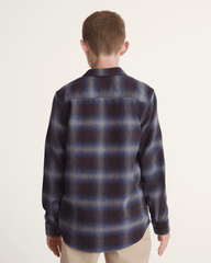 Kids Vans Kids Bixby Plaid Flannel Shirt in Dark Port Red / Pewter Heather Grey