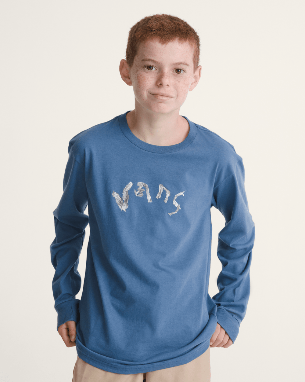 Kids Vans Kids Ideas 66 Long Sleeve T-Shirt in True Navy Blue