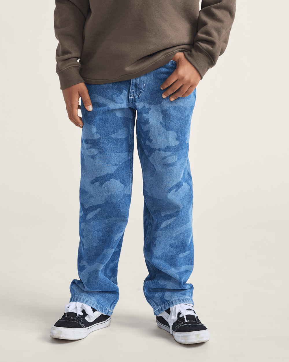Kids Vans Kids Check-5 Loose Denim Pants in Stonewash Blue