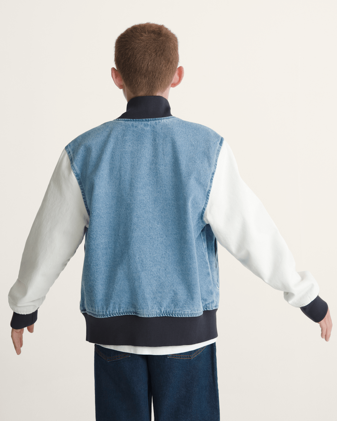 Kids Vans Kids Denim Baseball Jacket in Stonewash Blue