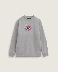 Kids Vans Kids Star Checker Crew Sweatshirt in Cement Heather Grey