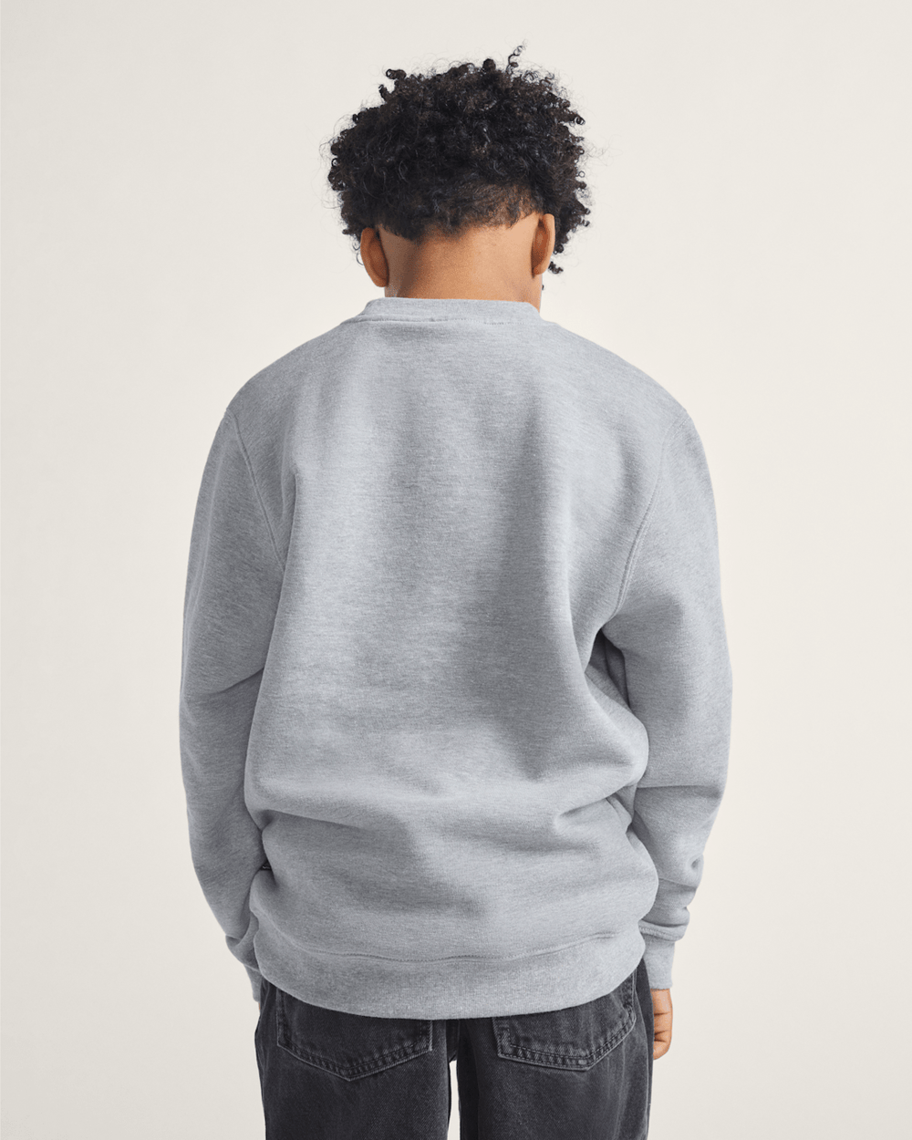 Kids Vans Kids Star Checker Crew Sweatshirt in Cement Heather Grey
