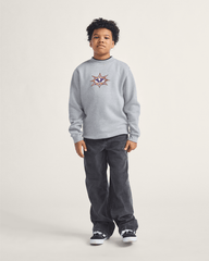 Kids Vans Kids Star Checker Crew Sweatshirt in Cement Heather Grey
