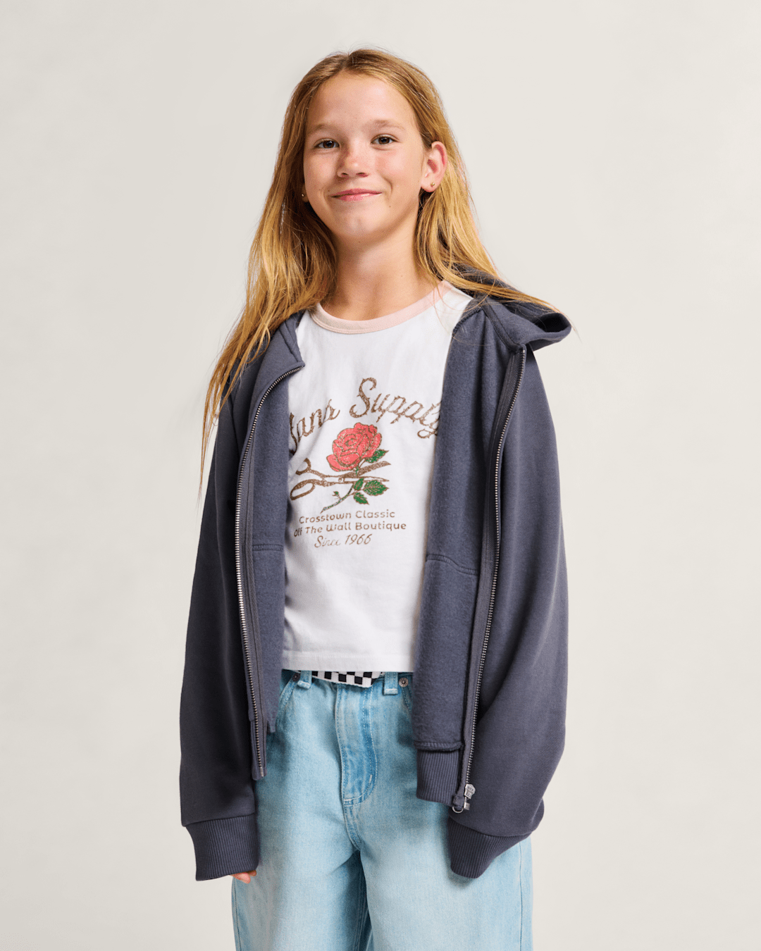 Kids Vans Kids Greatest Hits Zip Hoodie in Asphalt Grey