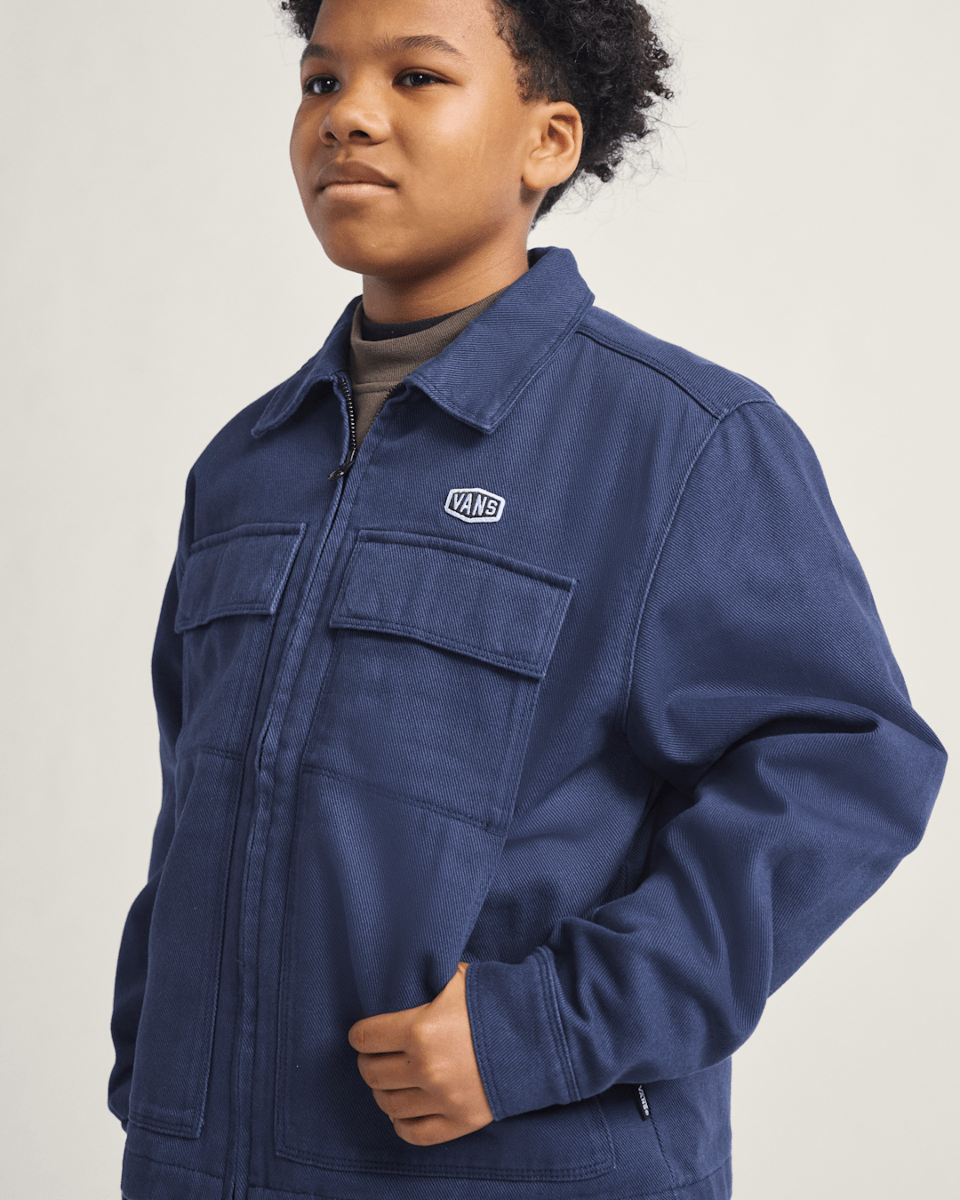Kids Vans Kids Mcavoy Zip Station Jacket in Parisian Night Blue