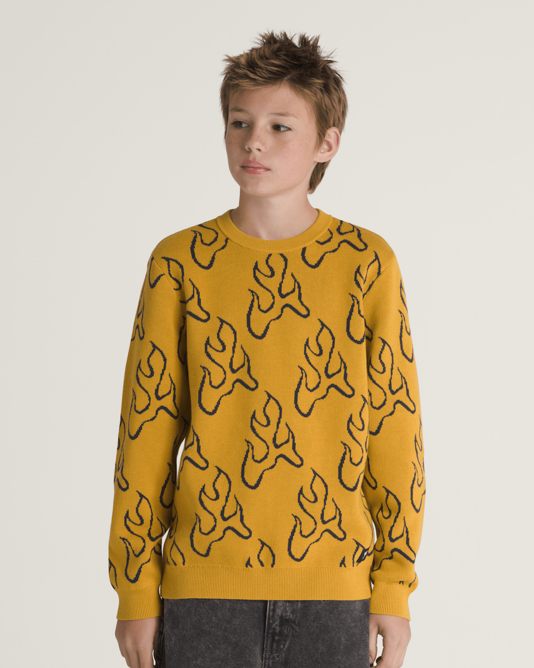 Kids Vans Kids Blaze Crew Sweater in Harvest Gold Yellow