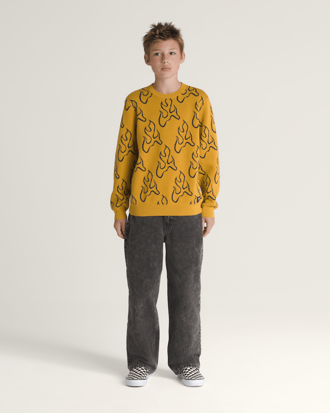 Kids Vans Kids Blaze Crew Sweater in Harvest Gold Yellow
