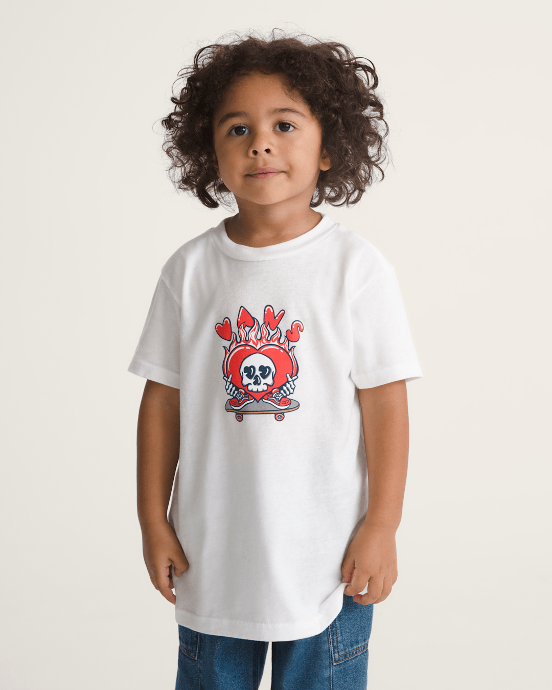 Kids Vans Little Kids Wheely Love Vans T-Shirt in White