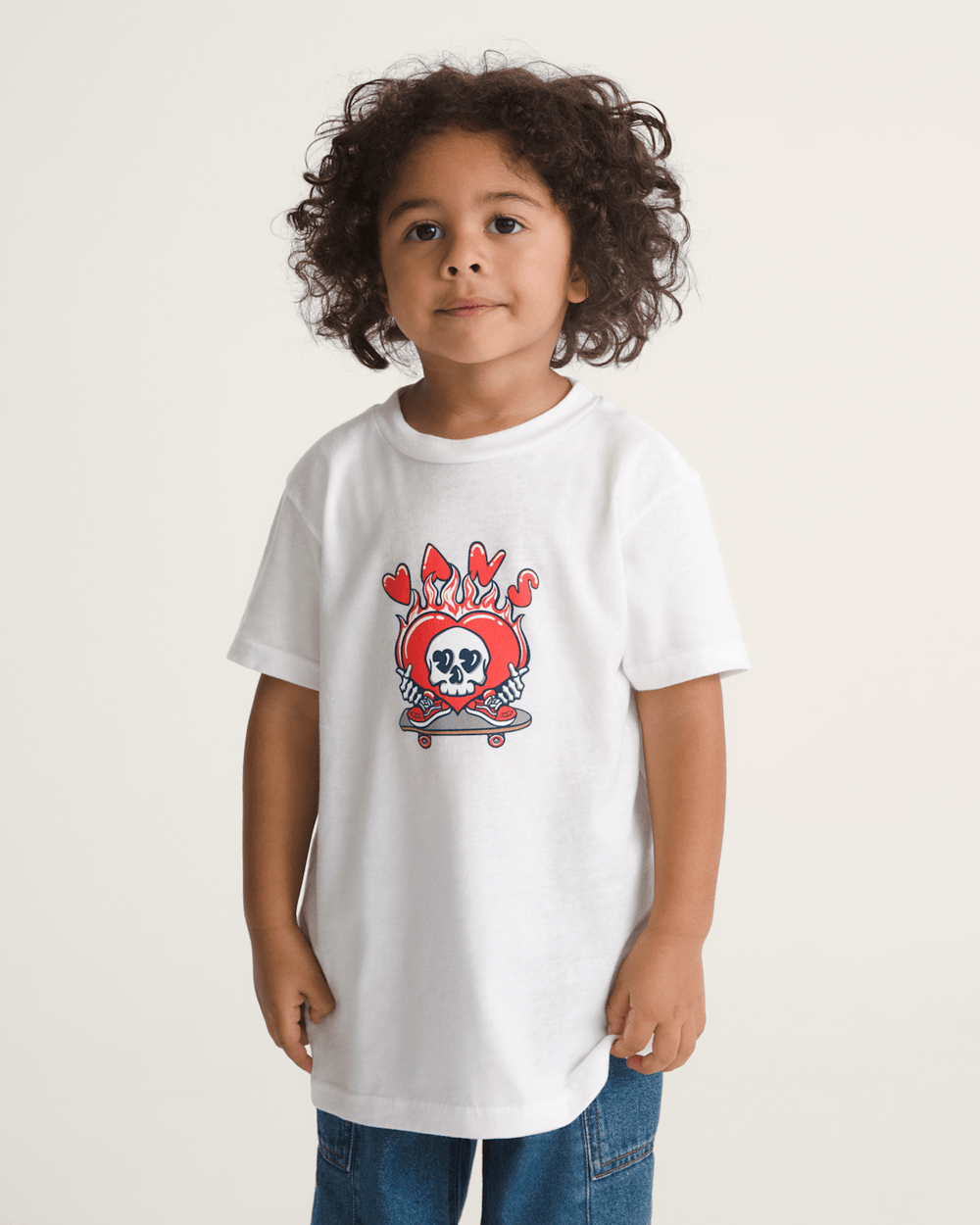 Kids Vans Little Kids Wheely Love Vans T-Shirt in White