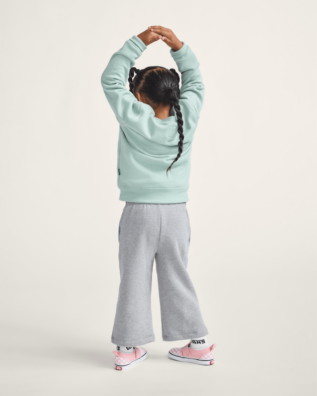 Kids Vans Little Kids Classic Oval Crew Sweatshirt in Grey Olive Green