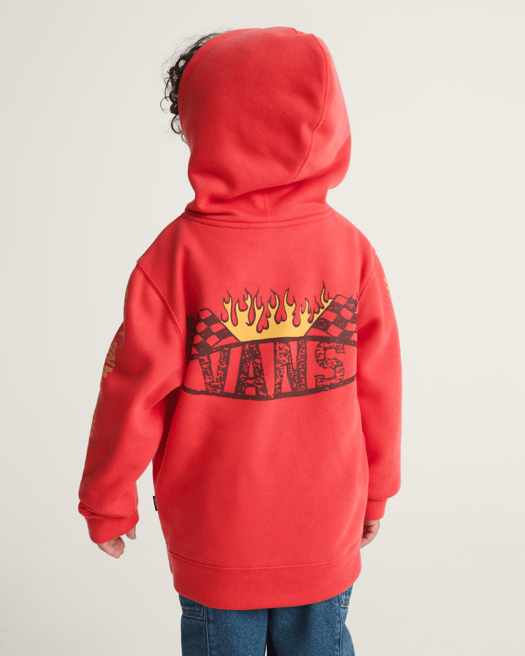Kids Vans Little Kids Racing Flames Pullover Hoodie in Crimson Haze Red