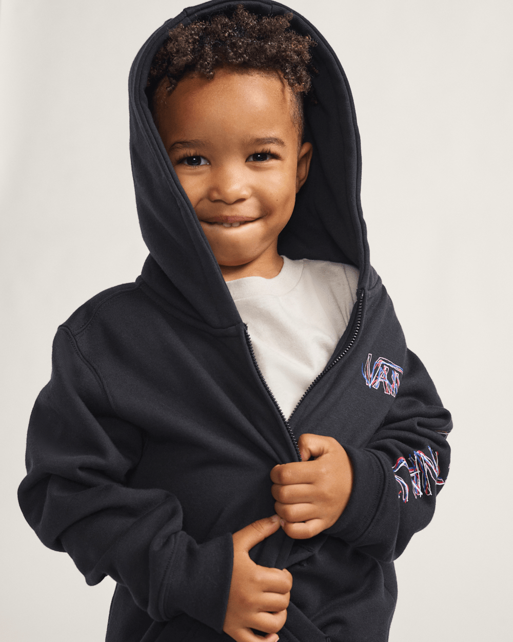 Kids Vans Little Kids Scribbled Past Zip Hoodie in Black