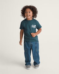 Kids Vans Little Kids Naithin 2.0 Elastic Waist Denim Pants in Vintage Indigo Blue