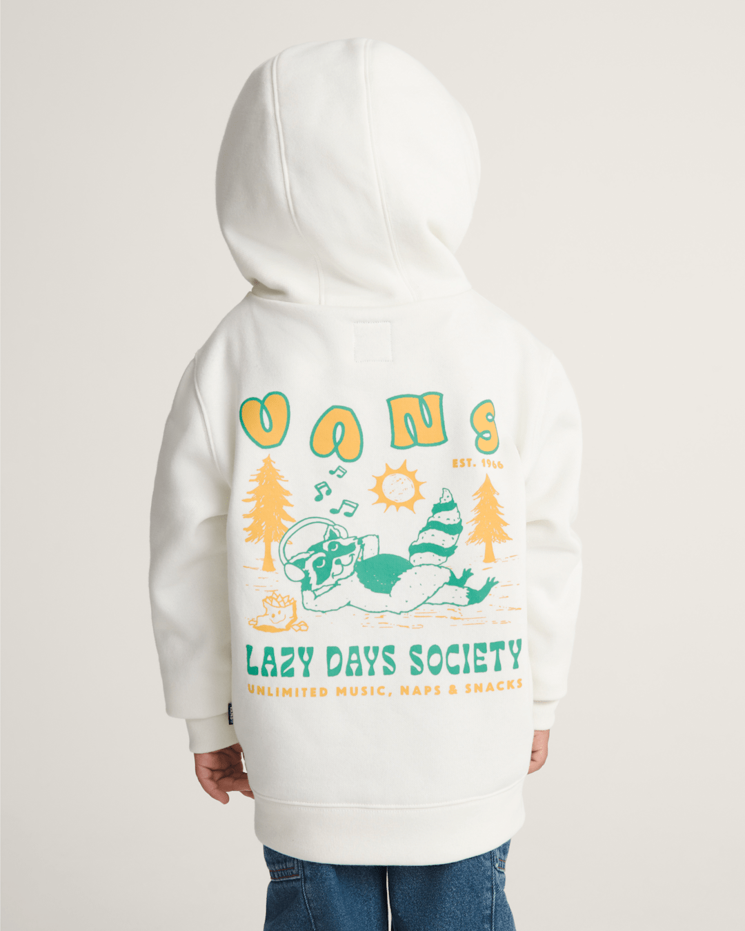 Kids Vans Little Kids Lazy Daze Pullover Sweatshirt in Marshmallow White
