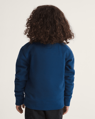 Kids Vans Little Kids Stretch Logo Crew Sweatshirt in Deep Indigo Blue / Flame Red