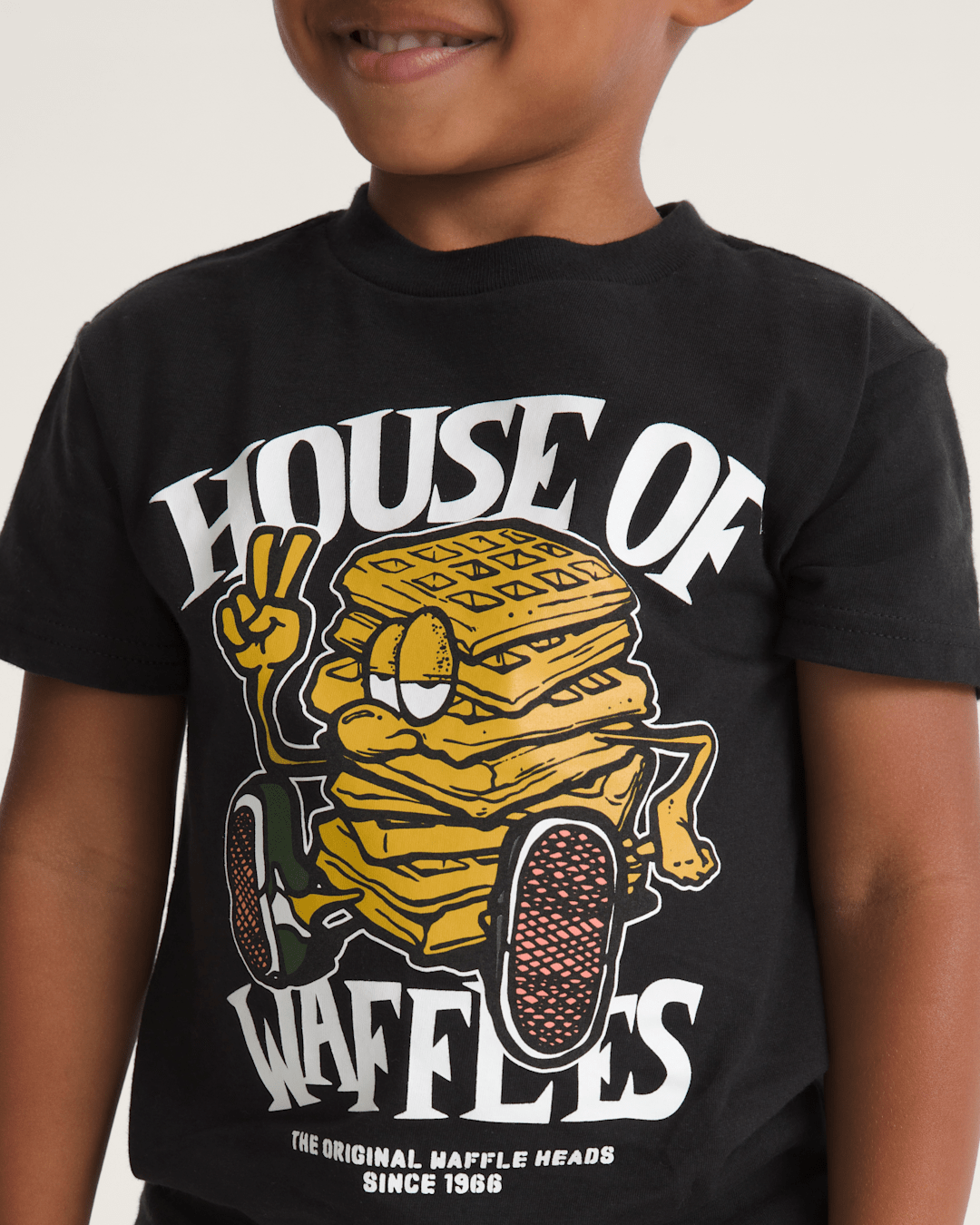 Kids Vans Little Kids House Of Waffles T-Shirt in Black