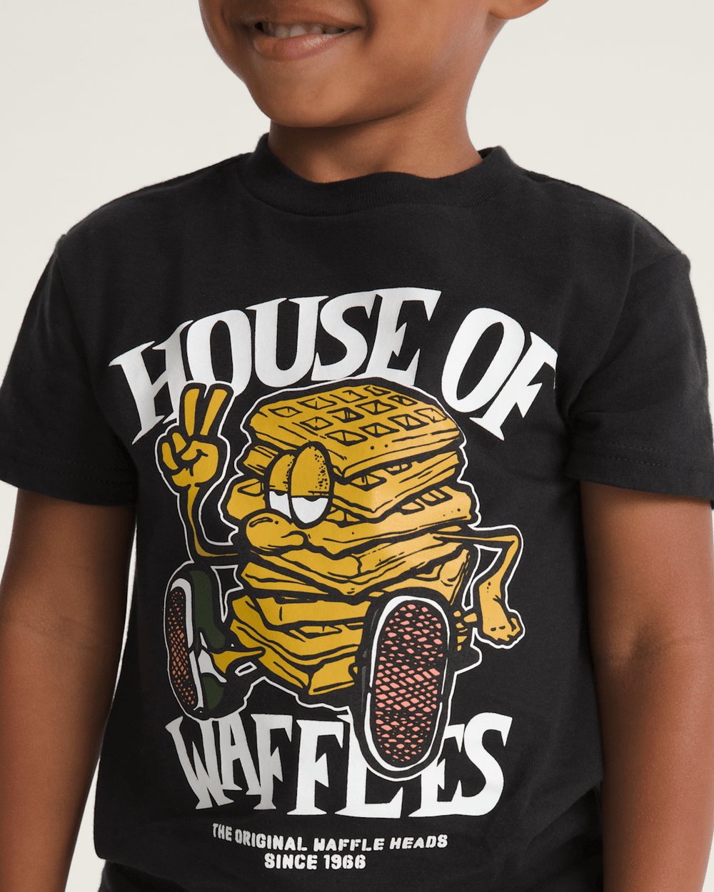 Kids Vans Little Kids House Of Waffles T-Shirt in Black