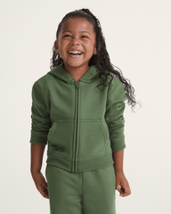 Kids Vans Little Kids Unicorn Zip Hoodie in Pine Forest Green