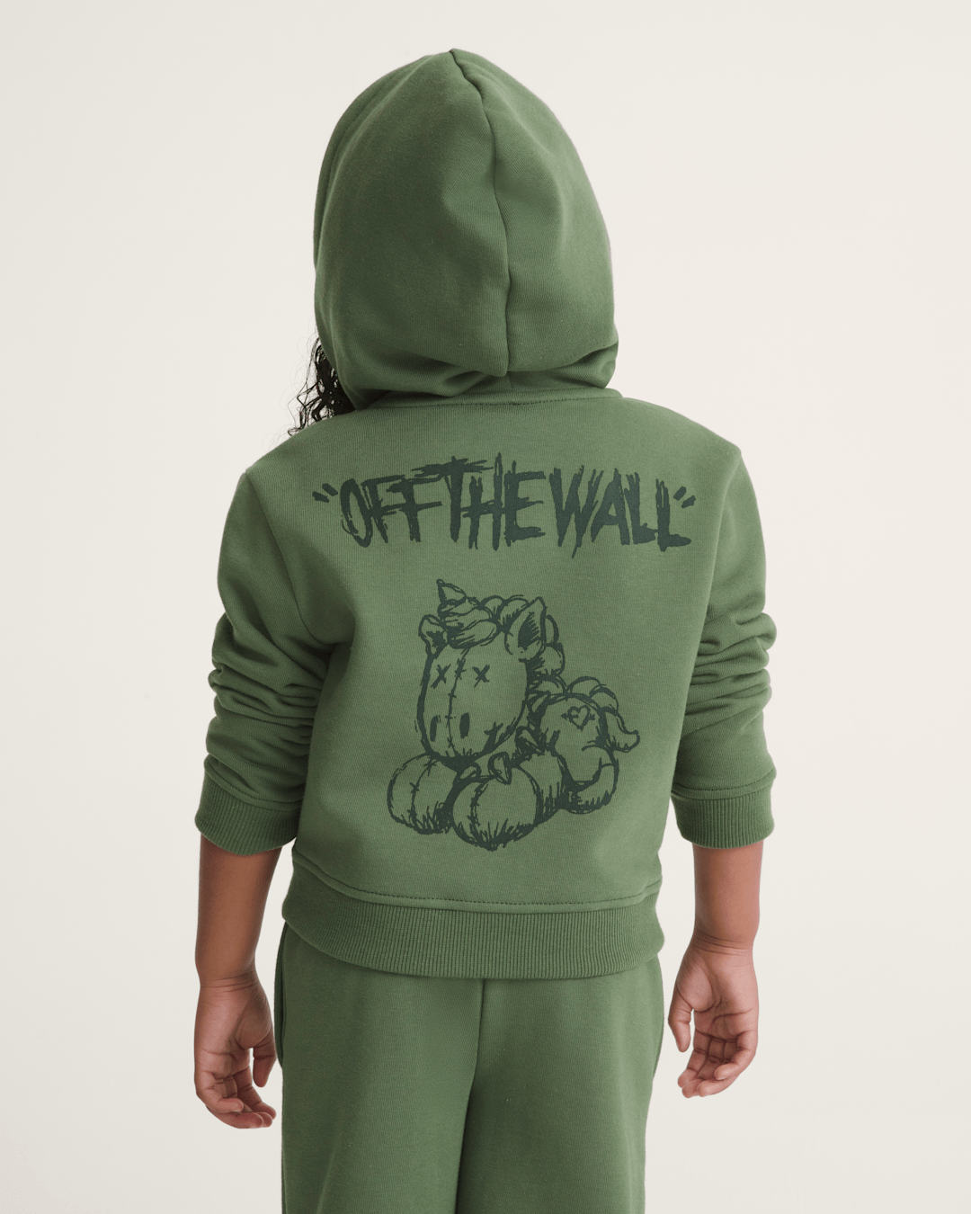 Kids Vans Little Kids Unicorn Zip Hoodie in Pine Forest Green