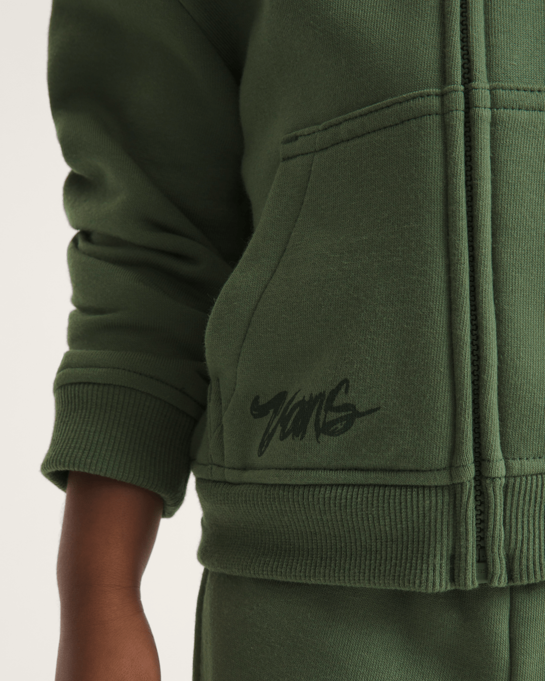 Kids Vans Little Kids Unicorn Zip Hoodie in Pine Forest Green