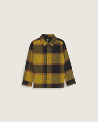 Kids Vans Little Kids Larkspur Plaid Flannel Shirt in Burnt Gold Yellow / Black