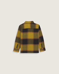 Kids Vans Little Kids Larkspur Plaid Flannel Shirt in Burnt Gold Yellow / Black