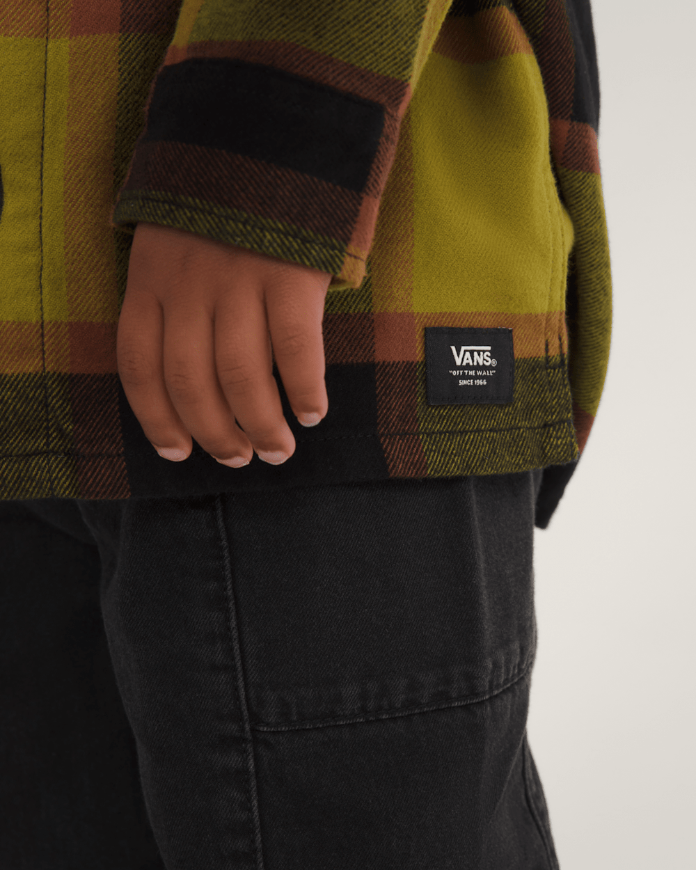 Kids Vans Little Kids Larkspur Plaid Flannel Shirt in Burnt Gold Yellow / Black