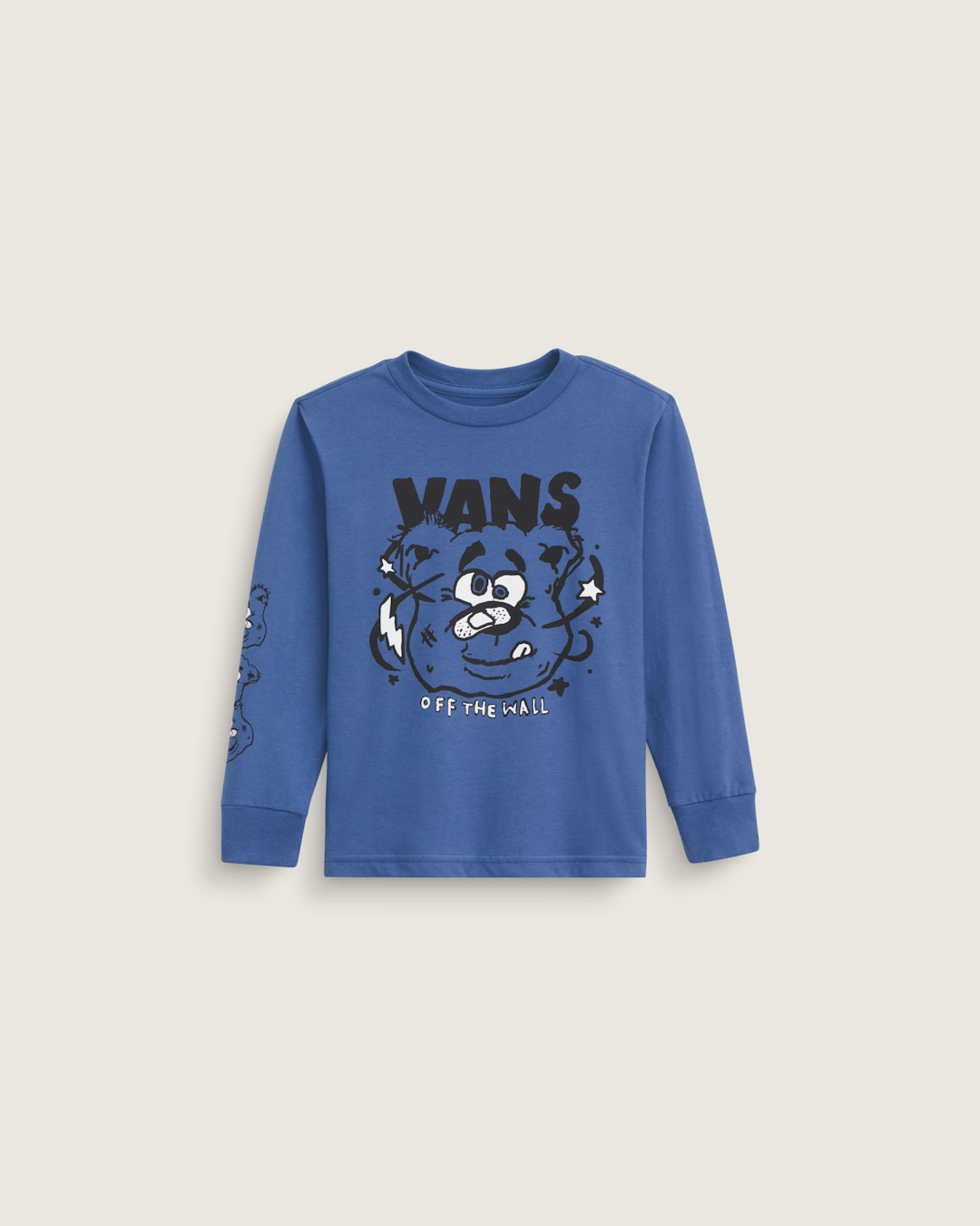 Kids Vans Little Kids Dizzy Bear Long Sleeve T-Shirt in True Navy Blue