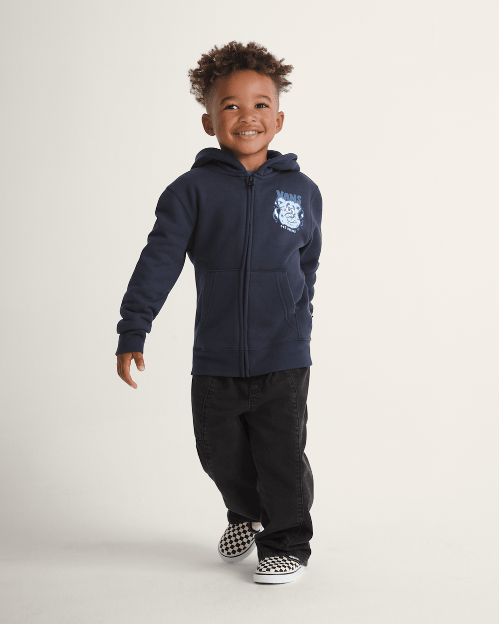 Kids Vans Little Kids Dizzy Bear Zip Hoodie in Parisian Night Blue