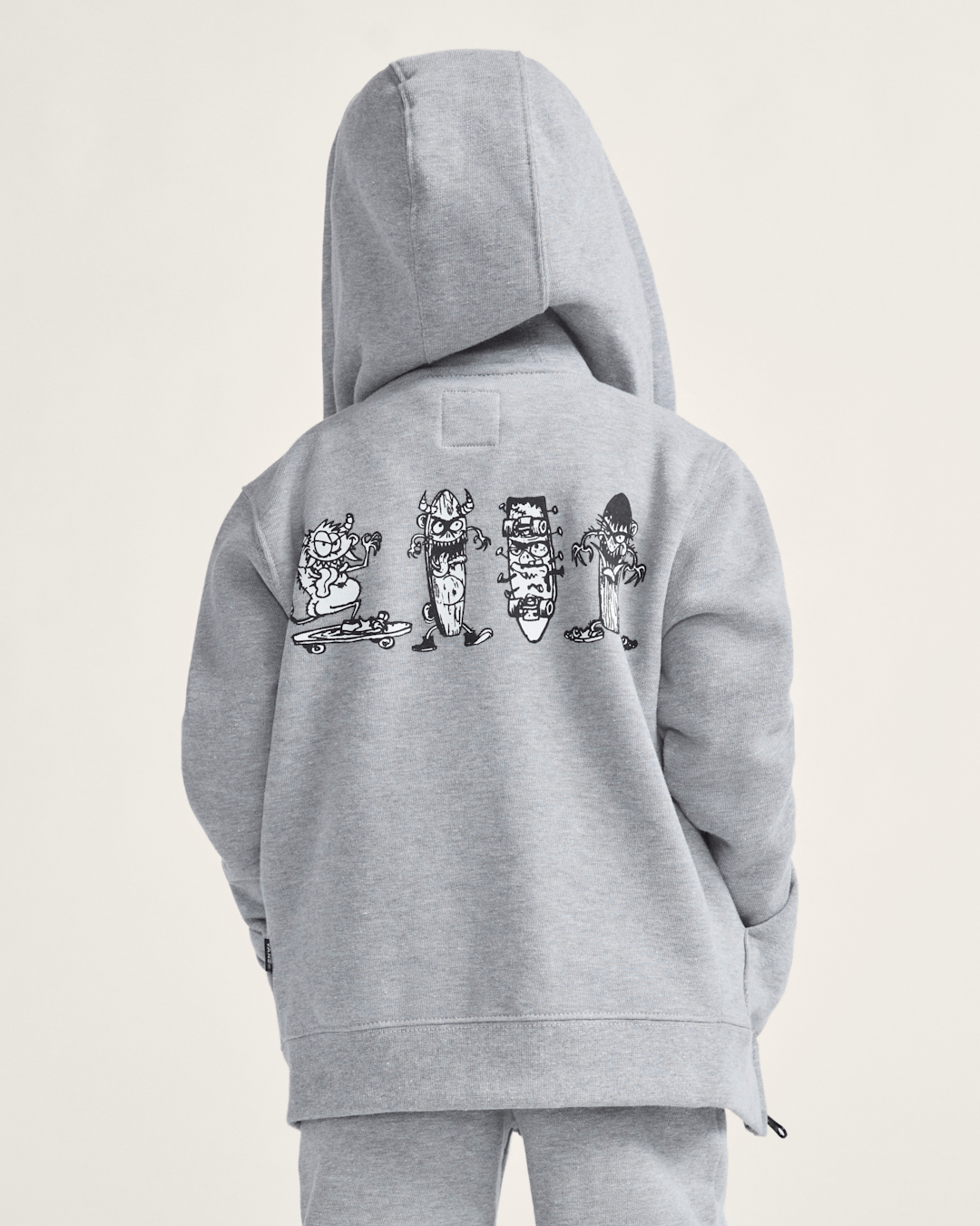 Kids Vans Little Kids Sk8 Posse Zip Hoodie in Cement Heather Grey