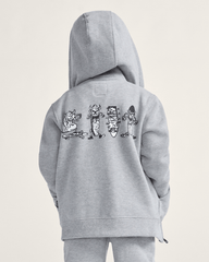 Kids Vans Little Kids Sk8 Posse Zip Hoodie in Cement Heather Grey