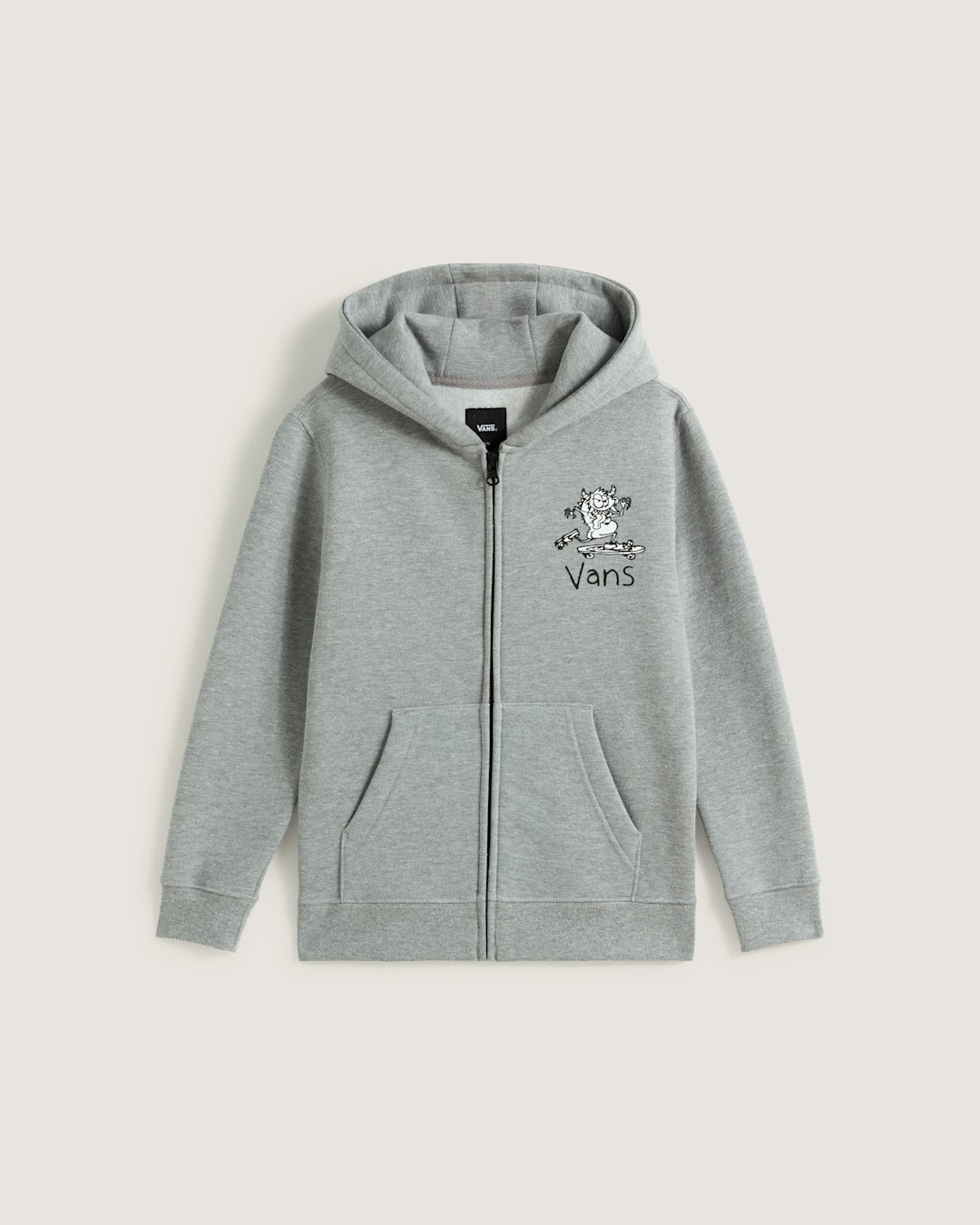 Kids Vans Little Kids Sk8 Posse Zip Hoodie in Cement Heather Grey