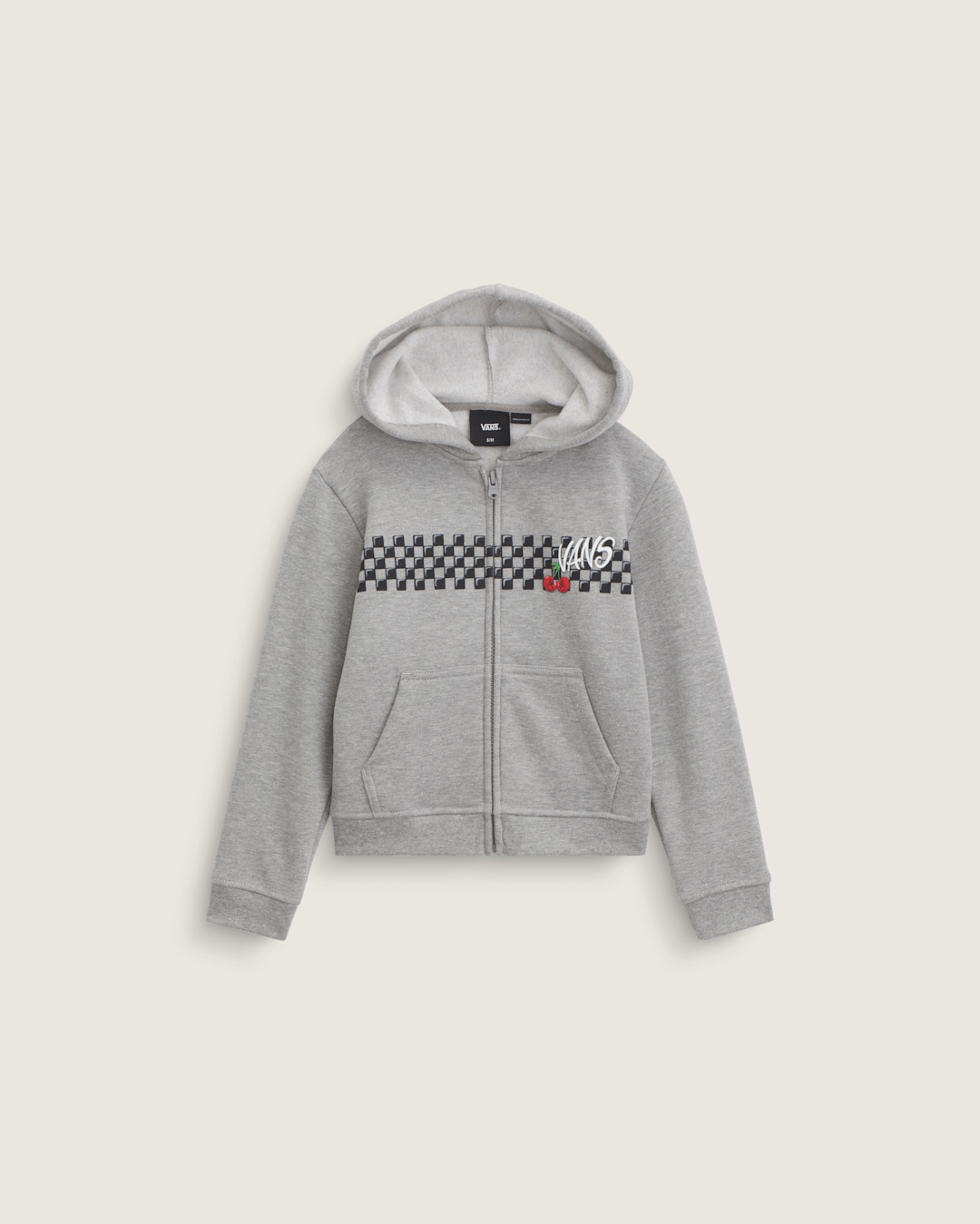 Kids Vans Little Kids Checker Cherries Pullover Hoodie in Cement Heather Grey