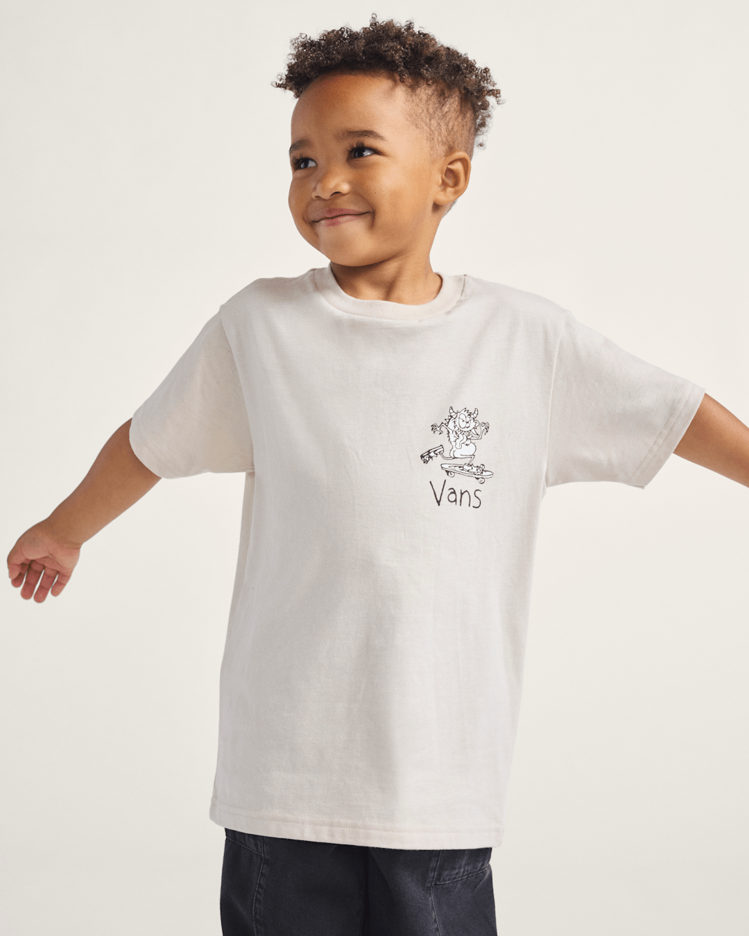 Kids Vans Little Kids Sk8 Posse T-Shirt in Taupe Mist Grey