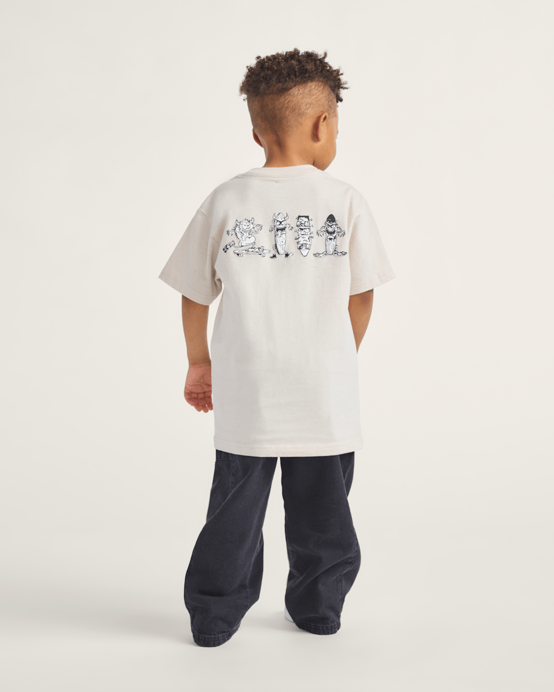 Kids Vans Little Kids Sk8 Posse T-Shirt in Taupe Mist Grey