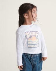 Kids Vans Little Kids Sun Dip Long Sleeve T-Shirt in White