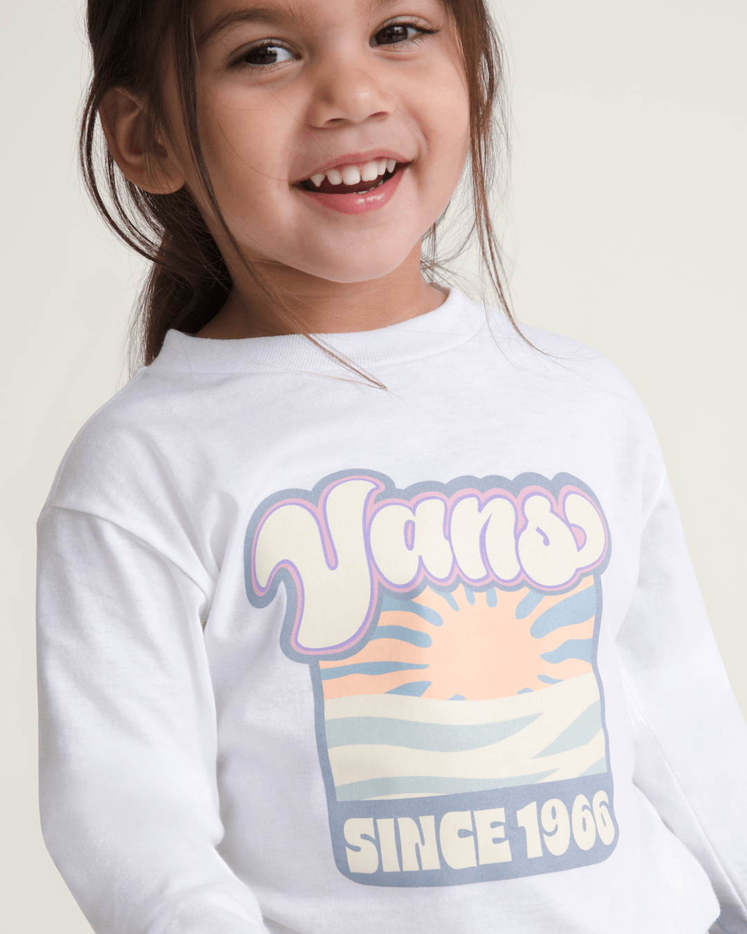 Kids Vans Little Kids Sun Dip Long Sleeve T-Shirt in White