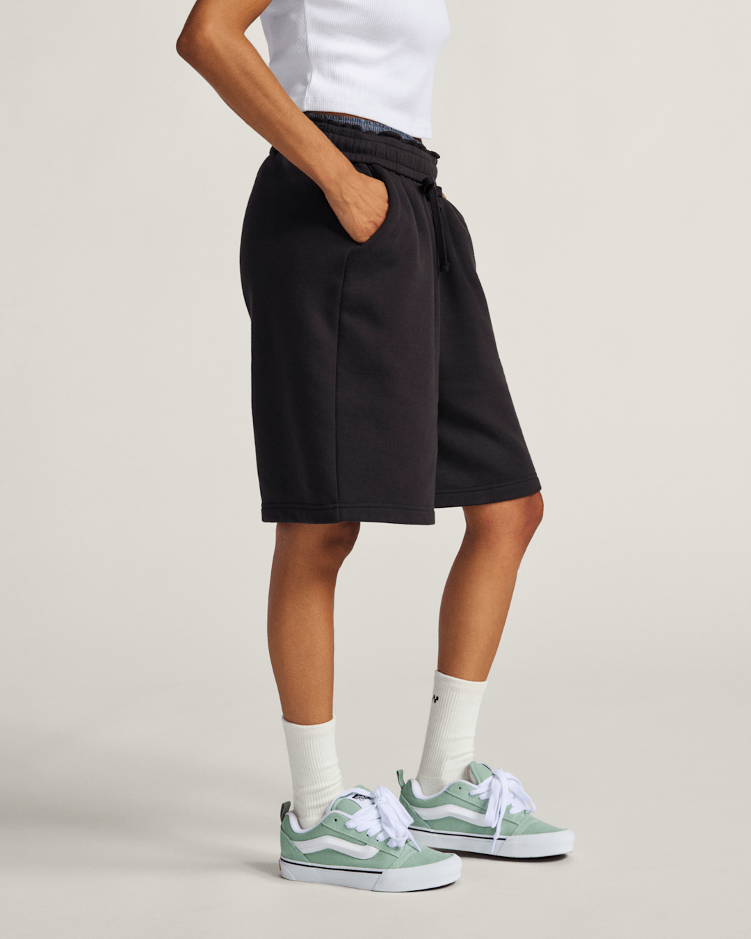 Sale Vans Knu Skool Shoe in Grey Olive Green