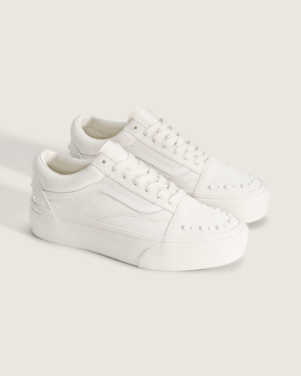 Sale Vans Old Skool Platform Shoe in Marshmallow White